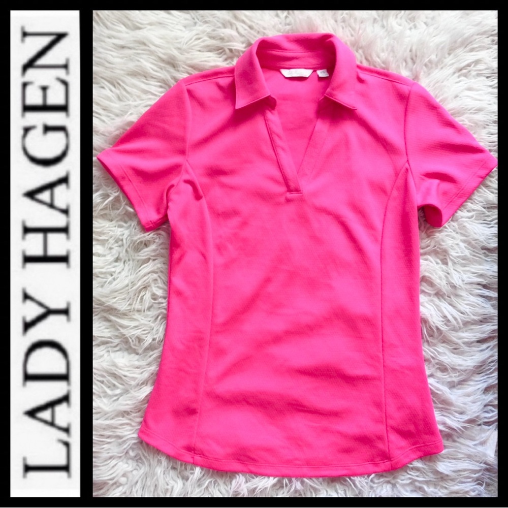 NWOT Lady Hagen Barbie Pink Golf Polo